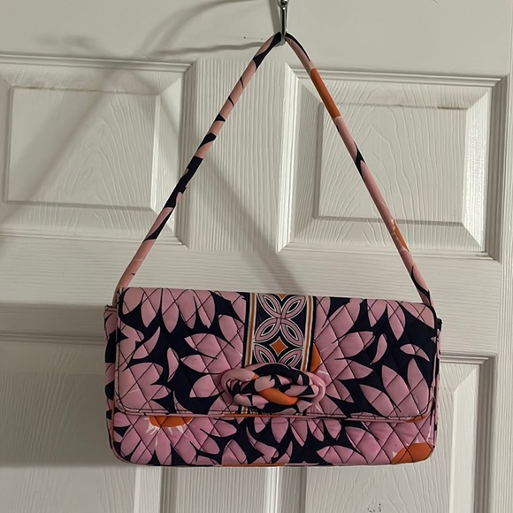Vera Bradley Handbags - Vera Bradley pink sunflower shoulder/clutch purse